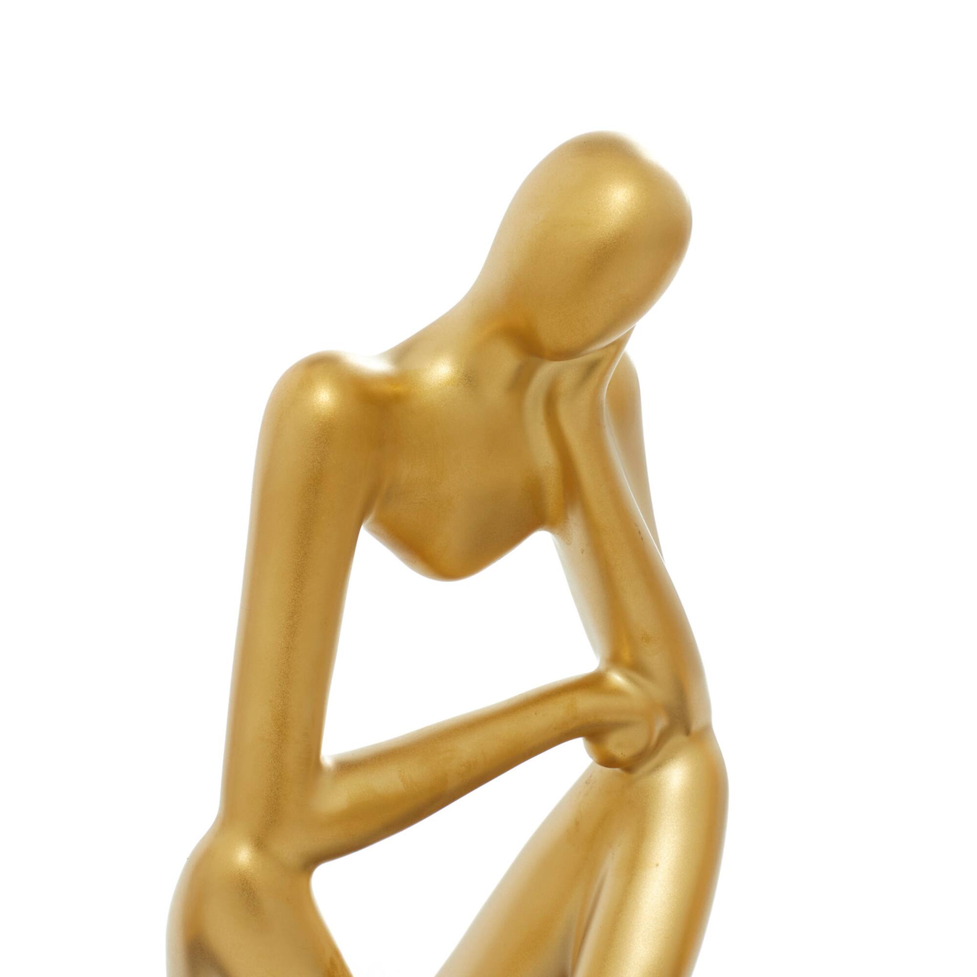 13" Gold Porcelain Abstract Sculpture Set